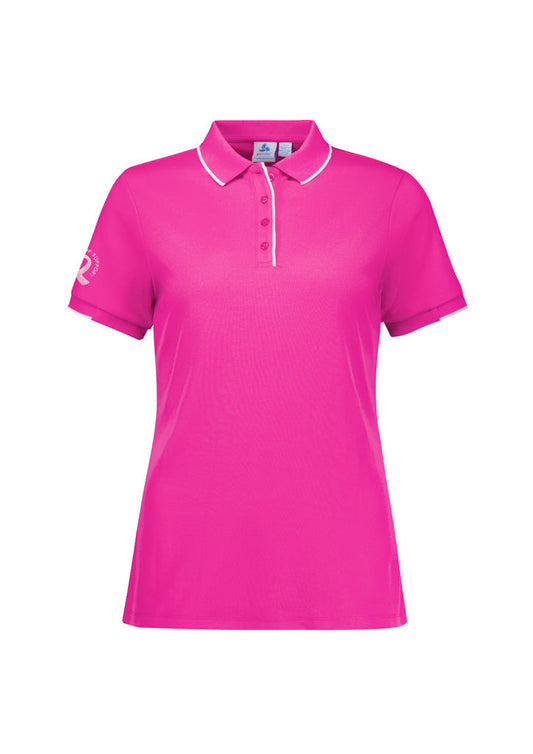 INAURA Womens Pink Short Sleeve Polo CST313LS