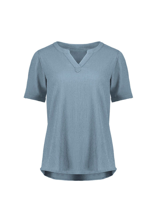 BIZ CORPORATES Womens Ruche Short Sleeve Blouse RU568LS
