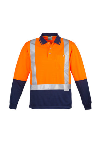 SYZMIK Mens Hi Vis Spliced Long Sleeve Polo - Shoulder Taped ZH234