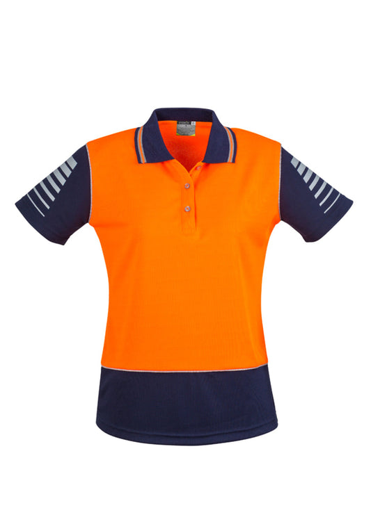 SYZMIK Womens Hi Vis Zone Short Sleeve Polo ZHL236