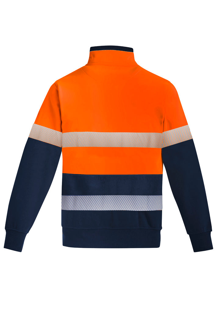 SYZMIK Mens Orange Flame Hi Vis 1/4 Zip Pullover - Hoop Taped ZT150