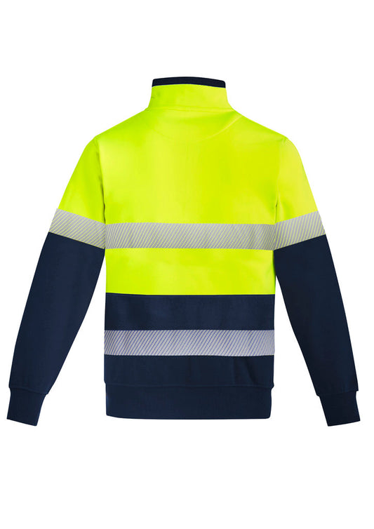 SYZMIK Mens Orange Flame Hi Vis 1/4 Zip Pullover - Hoop Taped ZT150