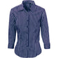 DNC Ladies Stretch Yarn Dyed Contrast Stripe Sh irts - 3/4 Sleeve 4234