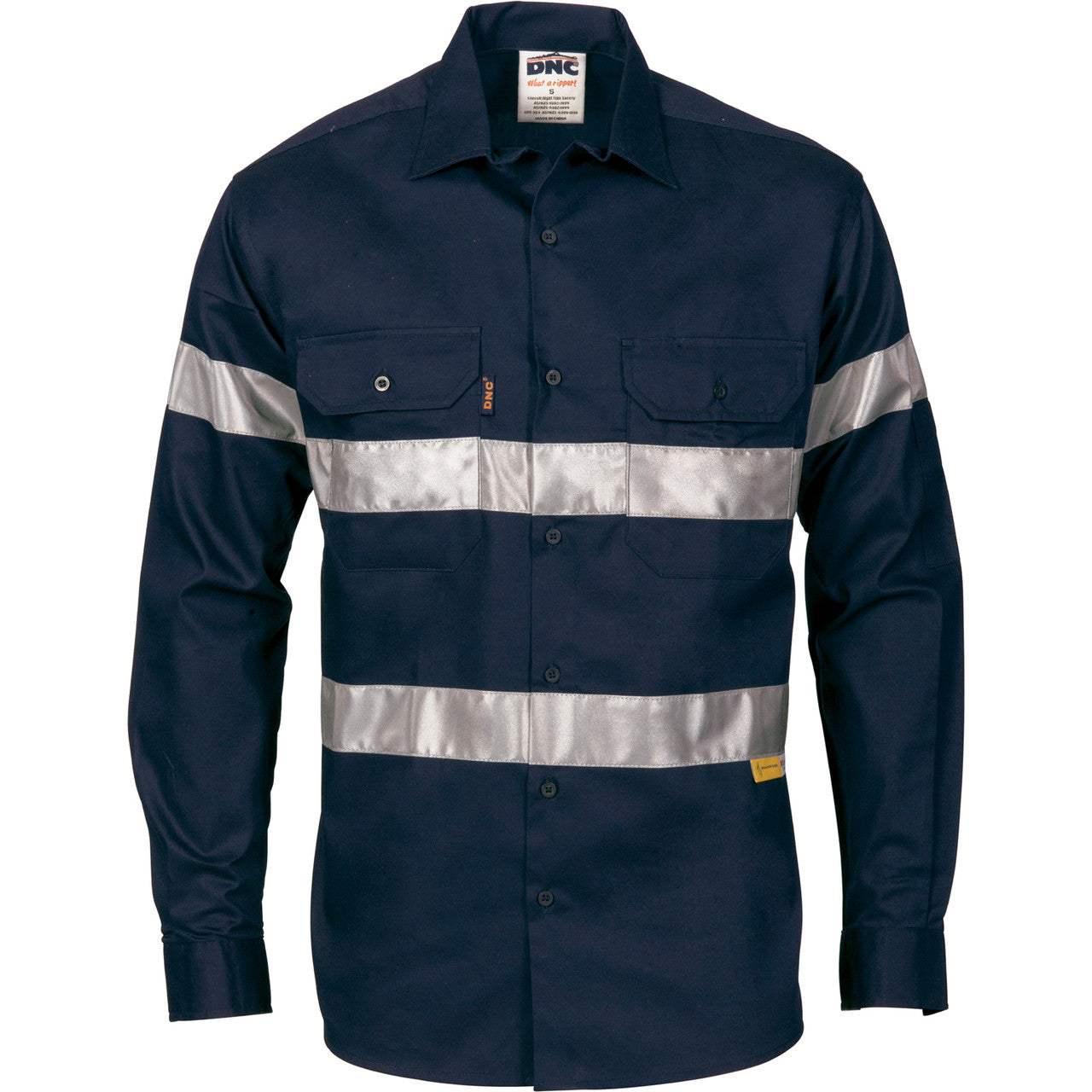 DNC HiVis Cool-Breeze Cotton Shirt with 3M 8910 R/Tape - Long sleeve 3885