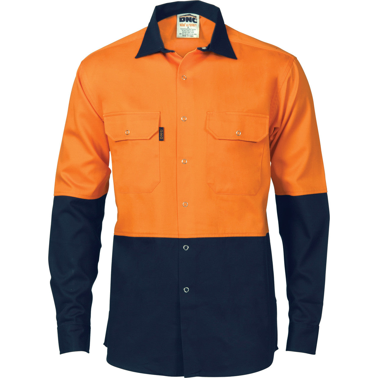DNC HiVis Two Tone Drill Shirt with Press Studs 3838
