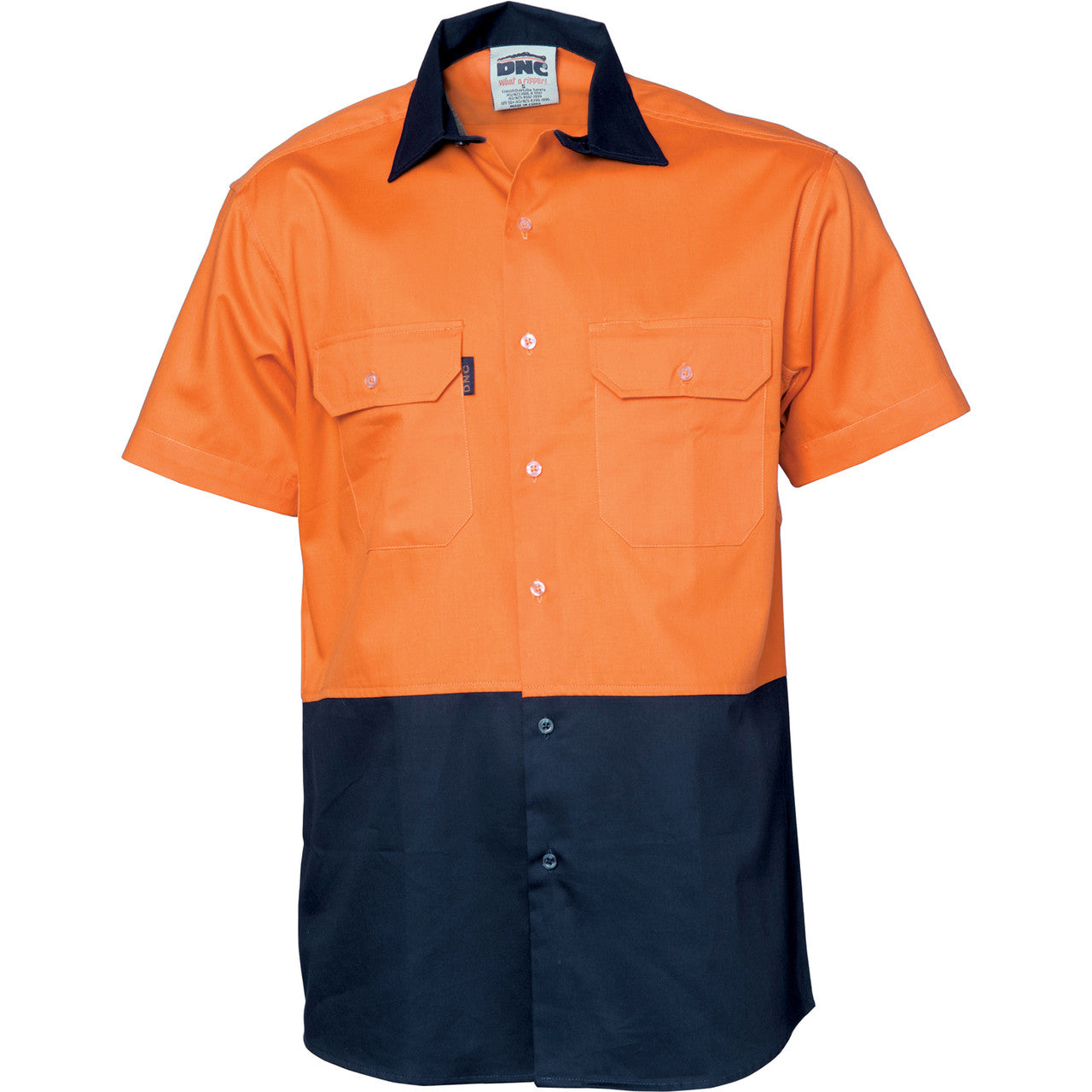 DNC HiVis Two Tone Cotton Drill Shirt - Short Sleeve 3831