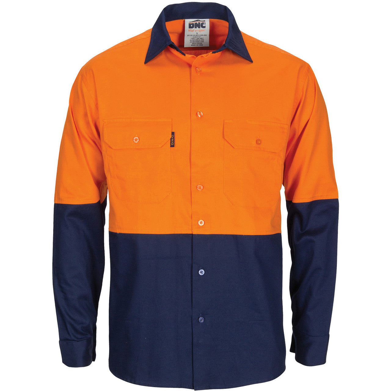DNC HiVis R/W Cool-Breeze T2 Vertical Vented Cotton Shirt with Gusset Sleeves - Long Sleeve 3781