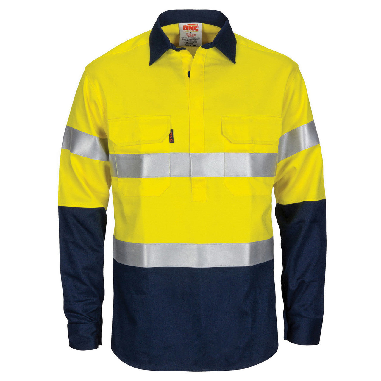 DNC Patron Saint Flame Retardant 2 Tone Closed Front Cotton Shirt with 3M F/R Tape - L/S 3407