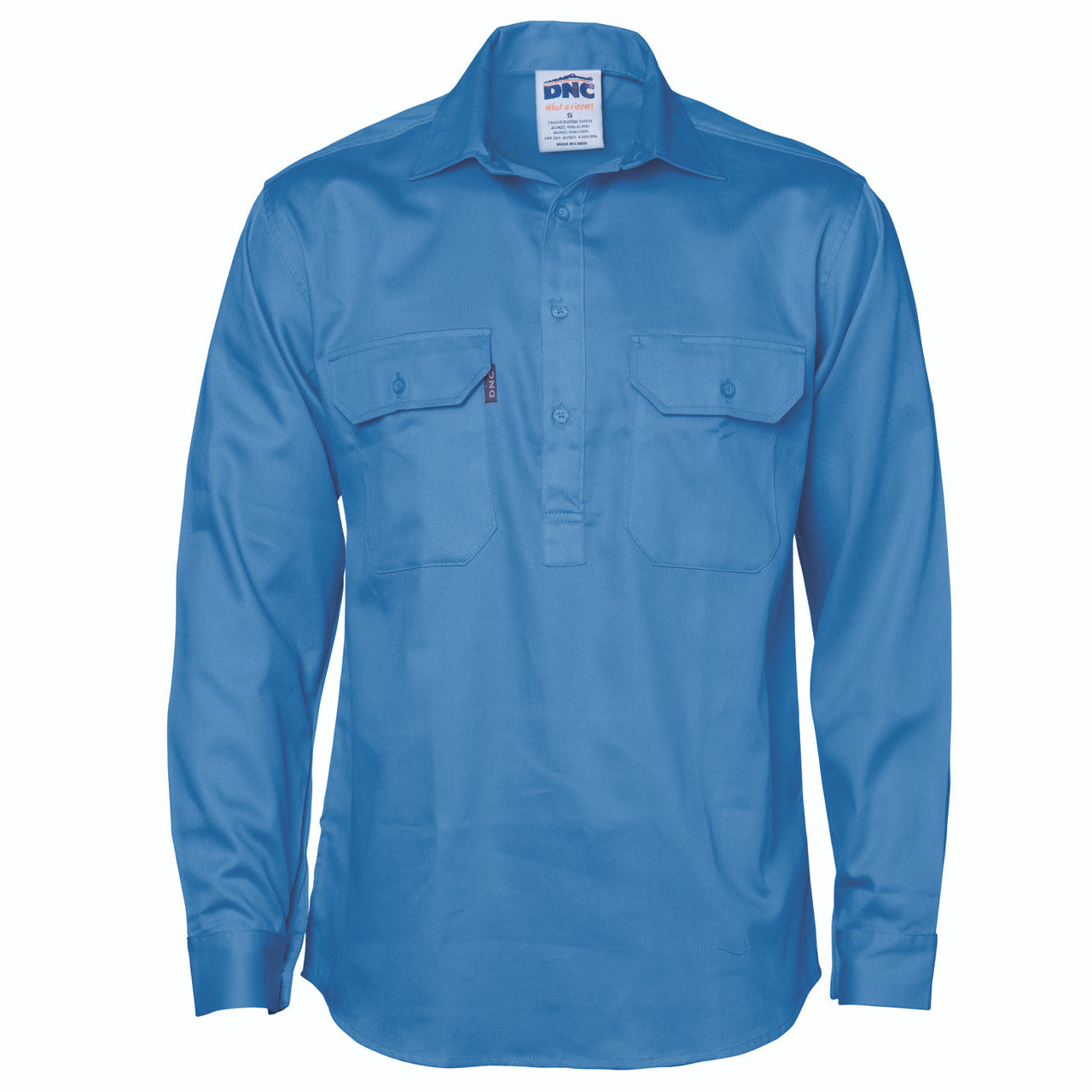 DNC Close Front Cotton Drill Shirt - Long Sleeve 3204