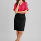 BIZ CORPORATES Womens Comfort Wool Stretch Multi-Pleat Skirt 24015