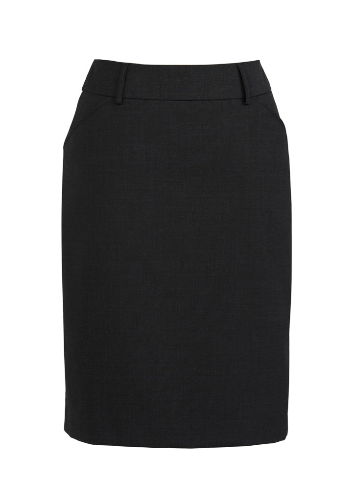 BIZ CORPORATES Womens Comfort Wool Stretch Multi-Pleat Skirt 24015