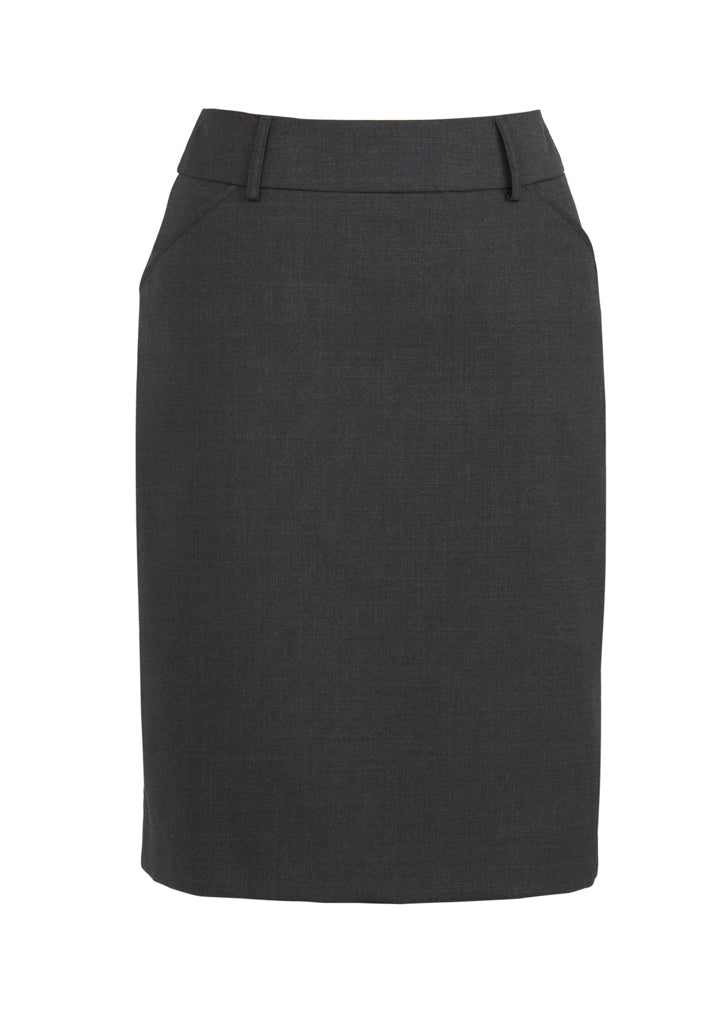 BIZ CORPORATES Womens Comfort Wool Stretch Multi-Pleat Skirt 24015