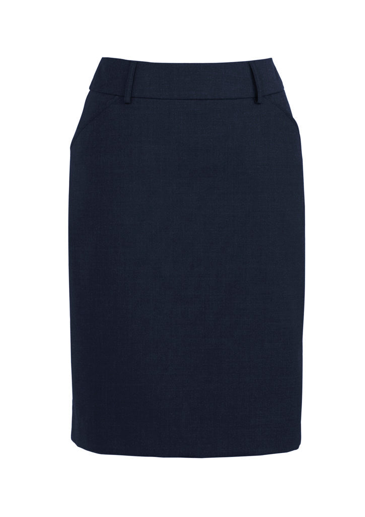 BIZ CORPORATES Womens Comfort Wool Stretch Multi-Pleat Skirt 24015