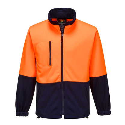MH315 - Hi-Vis Water Repellent Contrast Zipped Class D Brush Fleece