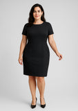 BIZ CORPORATES Womens Comfort Wool Stretch Short Sleeve Shift Dress 34012