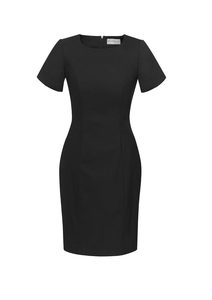 BIZ CORPORATES Womens Comfort Wool Stretch Short Sleeve Shift Dress 34012
