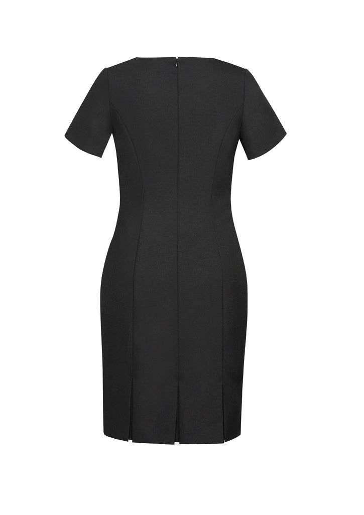 BIZ CORPORATES Womens Comfort Wool Stretch Short Sleeve Shift Dress 34012