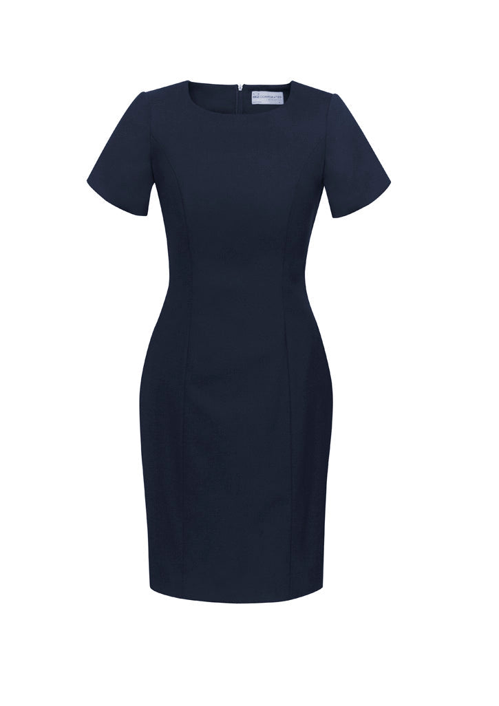 BIZ CORPORATES Womens Comfort Wool Stretch Short Sleeve Shift Dress 34012
