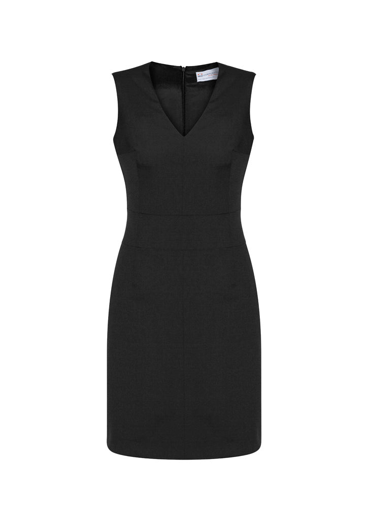 BIZ CORPORATES Womens Comfort Wool Stretch Sleeveless V-Neck Dress 34021