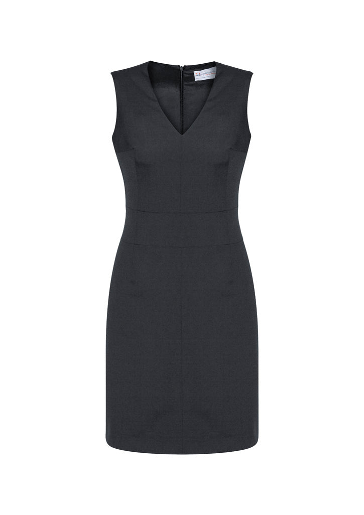 BIZ CORPORATES Womens Comfort Wool Stretch Sleeveless V-Neck Dress 34021