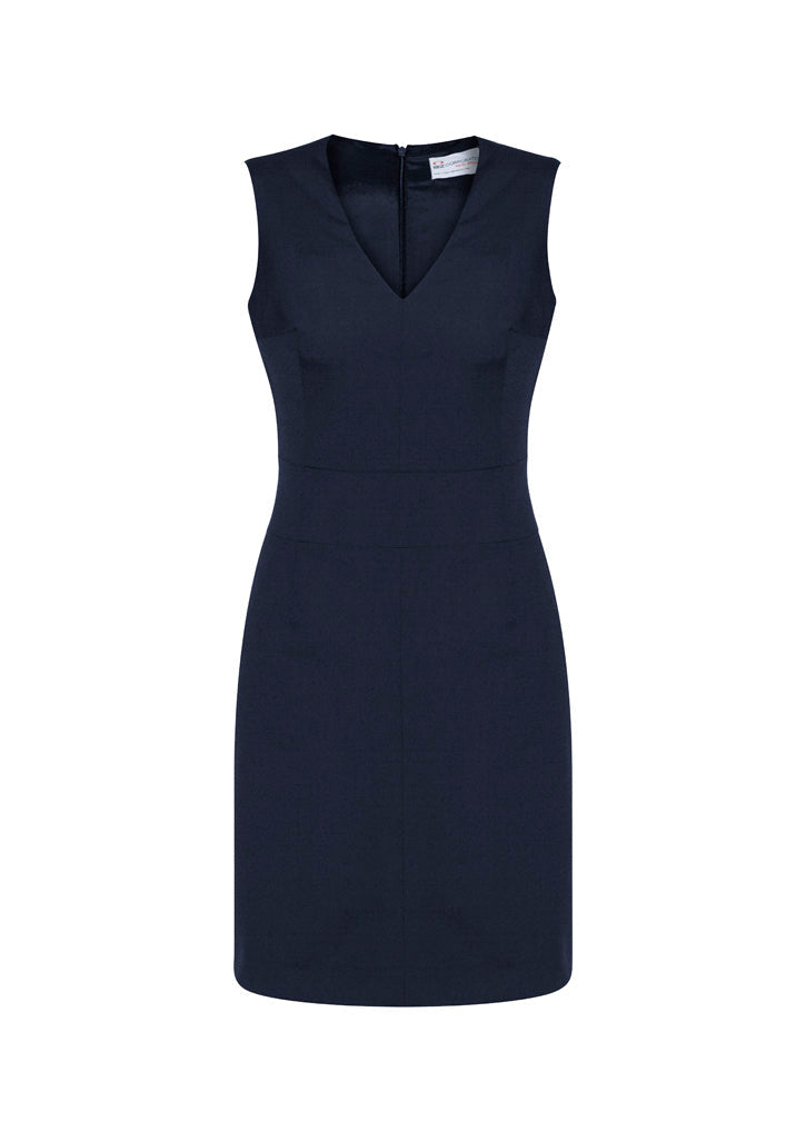 BIZ CORPORATES Womens Comfort Wool Stretch Sleeveless V-Neck Dress 34021