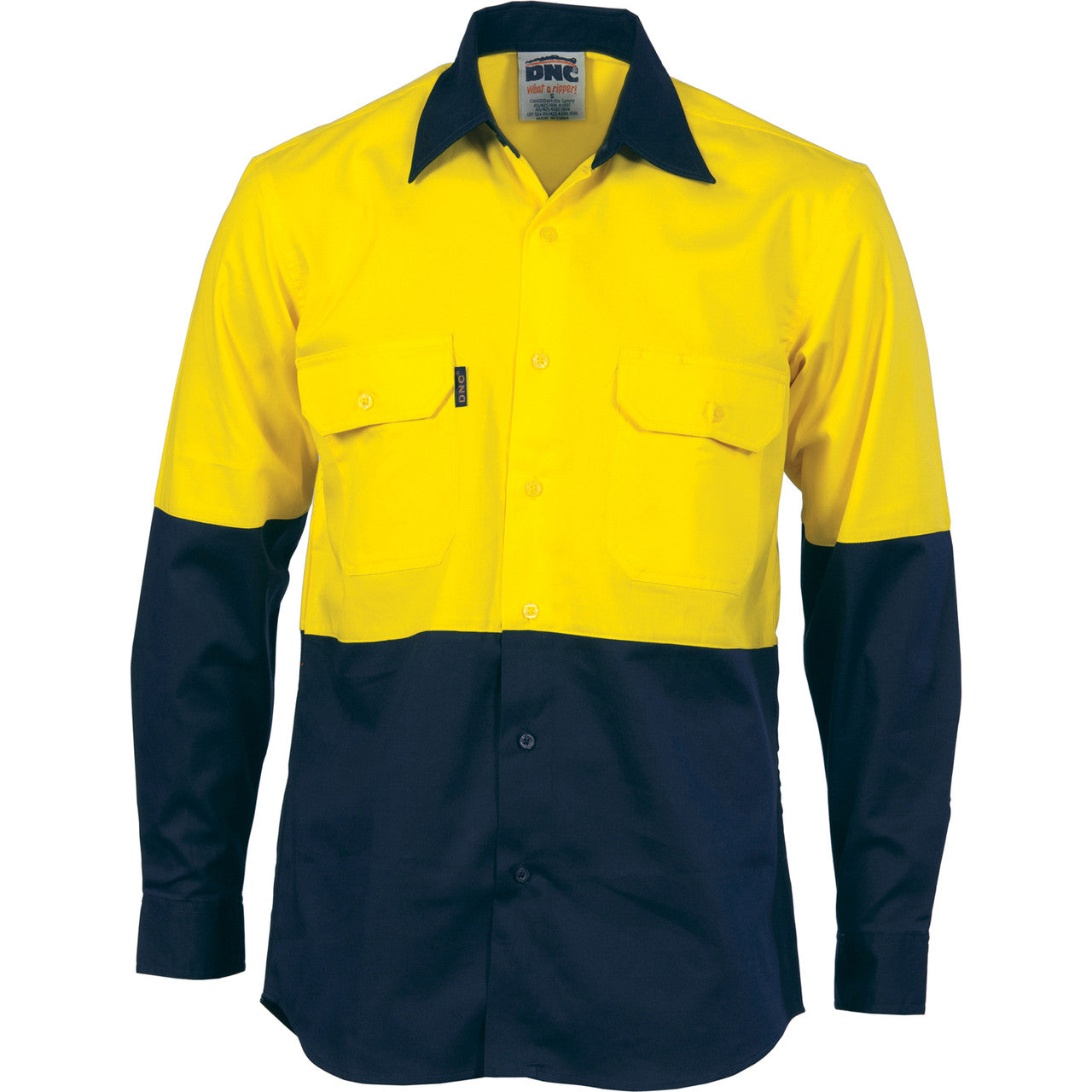 DNC HiVis Cool-Breeze Vertical Vented Cotton Shirt - Long sleeve 3732