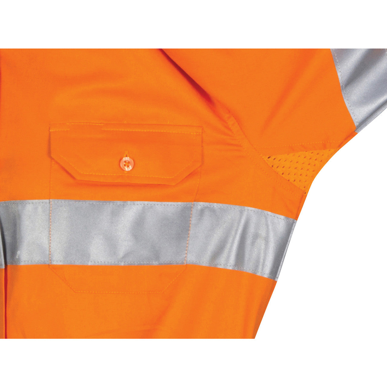 DNC Ladies HiVis 3 Way Cool-Breeze Cotton Shirt with Gusset Sleeve, 3M R/Tape - Long Sleeve 3749