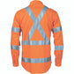 DNC Hivis cool-breeze cotton shirt with double hoop on arms & 'X' back CSR R/tape - long sleeve 3789