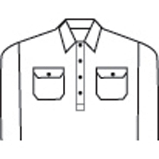 DNC HiVis Close Front Cotton Drill Shirt with 3M R/Tape 3848