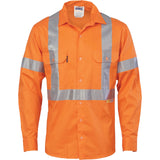 DNC HiVis Cool-Breeze Cross Back Cotton Shirt with 3M R/Tape - long sleeve 3946
