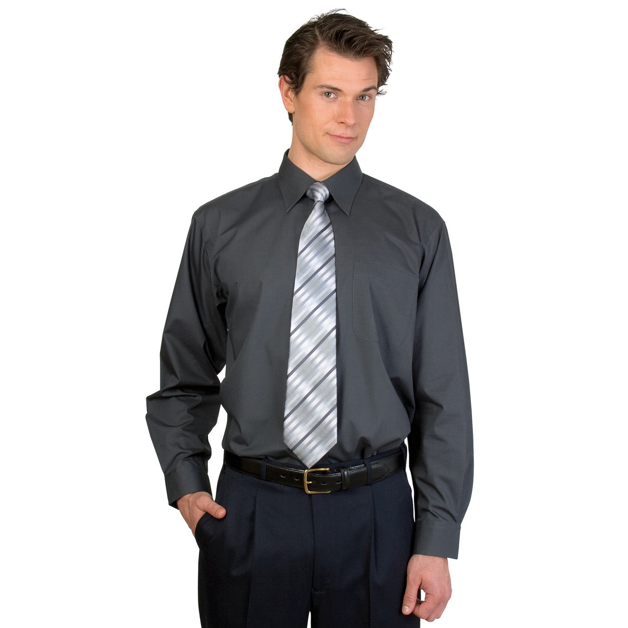 DNC Mens Premier Poplin Business Shirts - Long Sleeve 4152