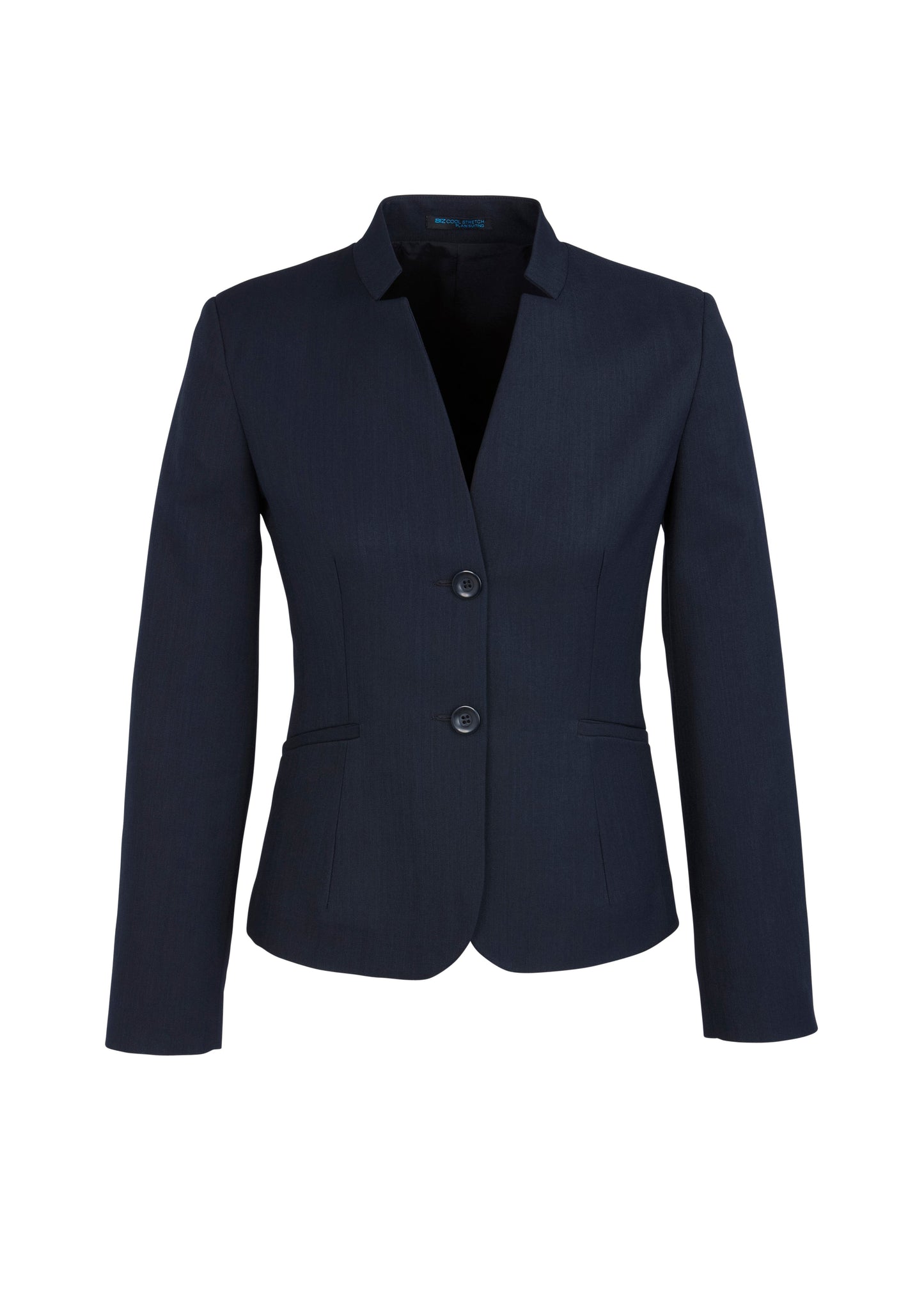 BIZ CORPORATES Womens Cool Stretch Short Jacket with Reverse Lapel 60113