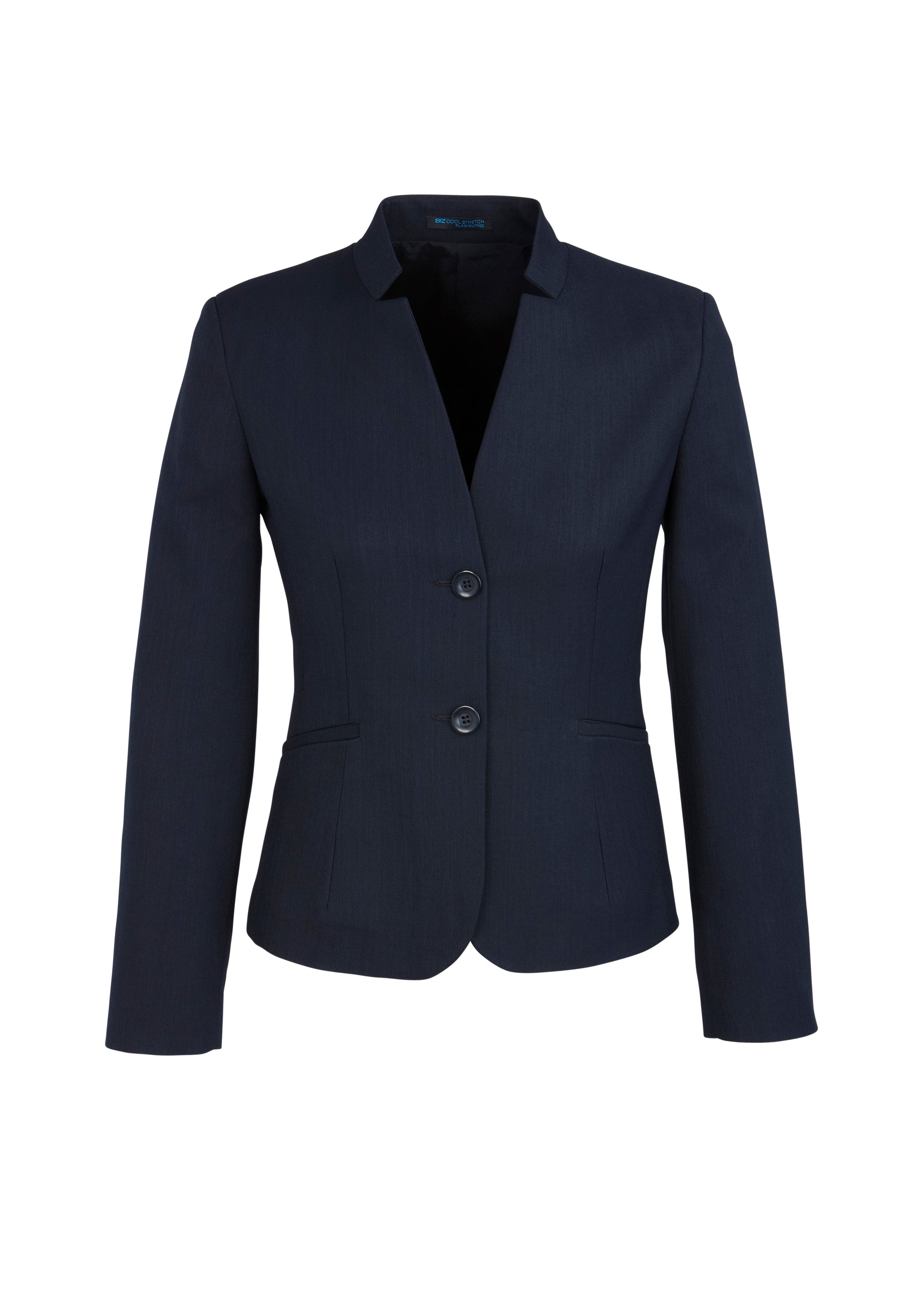 BIZ CORPORATES Womens Cool Stretch Short Jacket with Reverse Lapel 60113