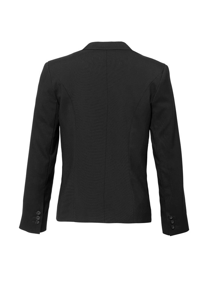 BIZ CORPORATES Womens Comfort Wool Stretch Short Jacket with Reverse Lapel 64013