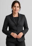 BIZ CORPORATES Womens Comfort Wool Stretch 2 Button Mid Length Jacket 64019