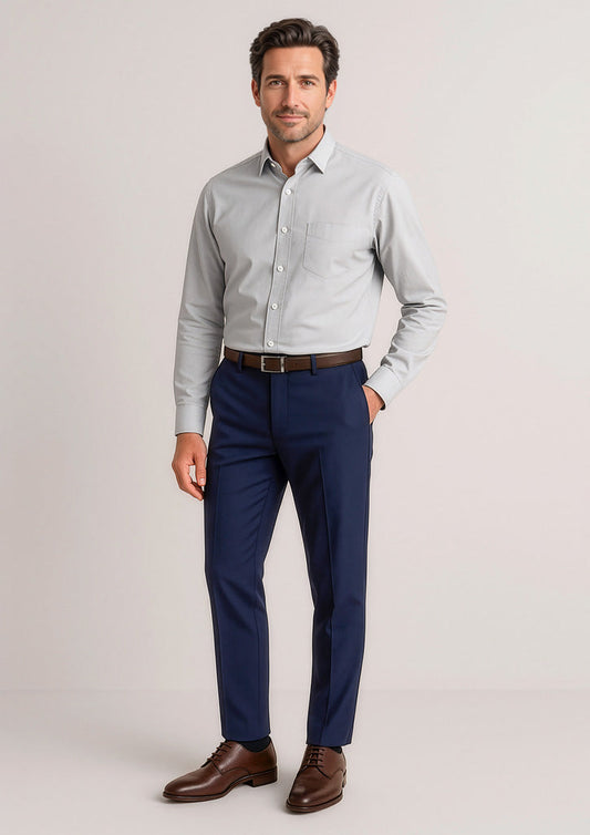 BIZ CORPORATES Mens Siena Slim Fit Flat Front Pant (Stout) 70716S