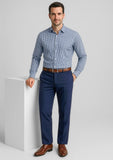 BIZ CORPORATES Mens Comfort Wool Stretch Flat Front Pant 74012
