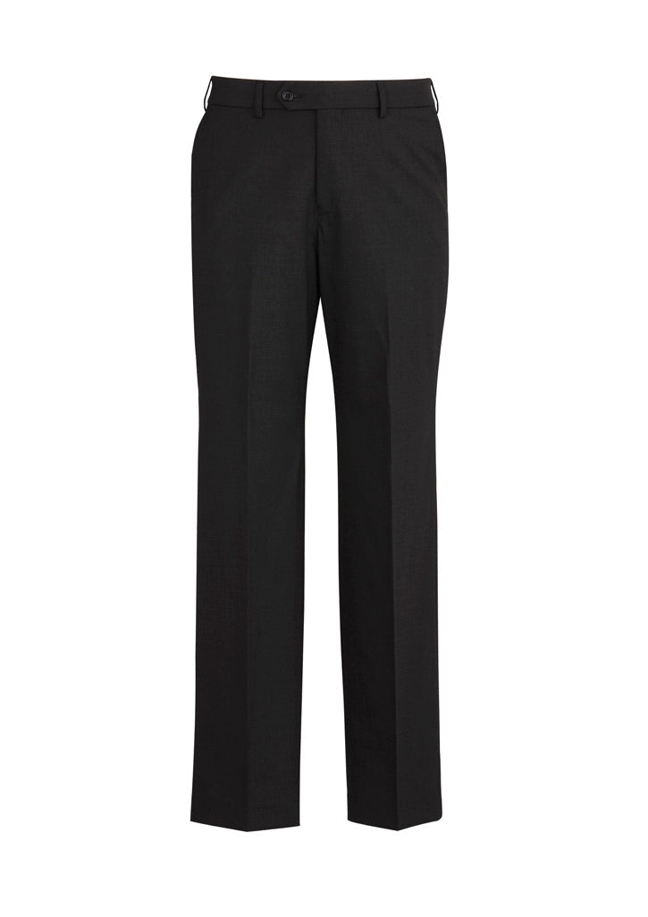 BIZ CORPORATES Mens Comfort Wool Stretch Flat Front Pant 74012