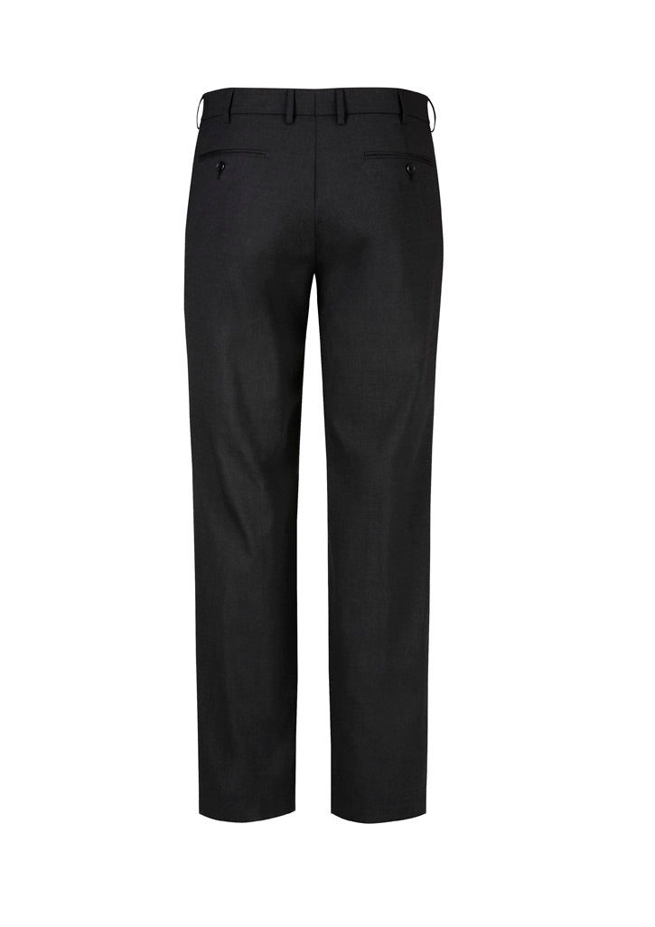 BIZ CORPORATES Mens Comfort Wool Stretch Flat Front Pant 74012
