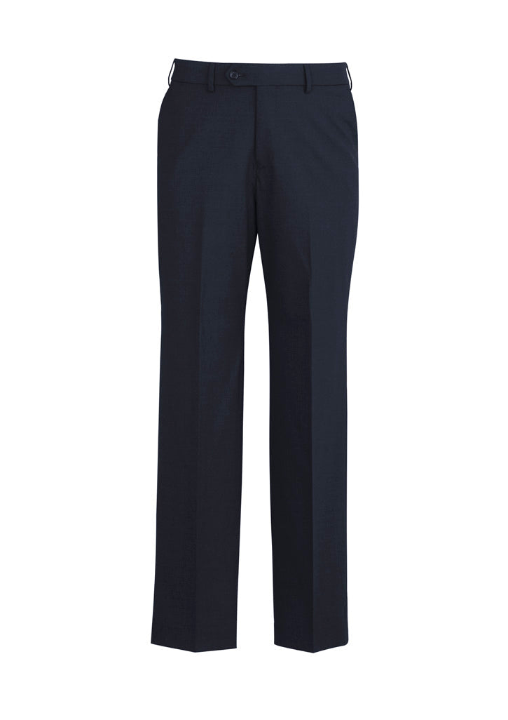 BIZ CORPORATES Mens Comfort Wool Stretch Flat Front Pant 74012
