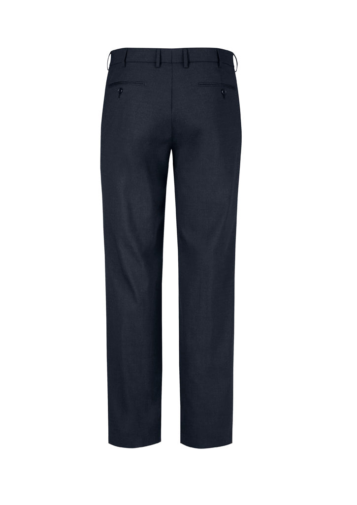BIZ CORPORATES Mens Comfort Wool Stretch Flat Front Pant 74012
