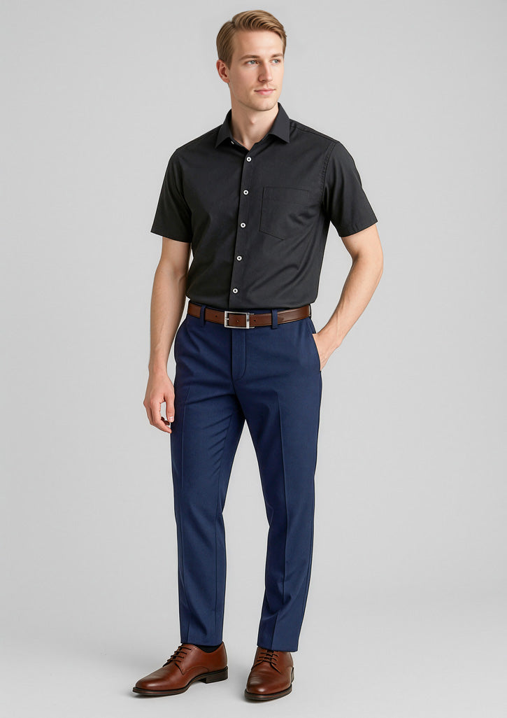 BIZ CORPORATES Mens Comfort Wool Stretch Slimline Pant 74013