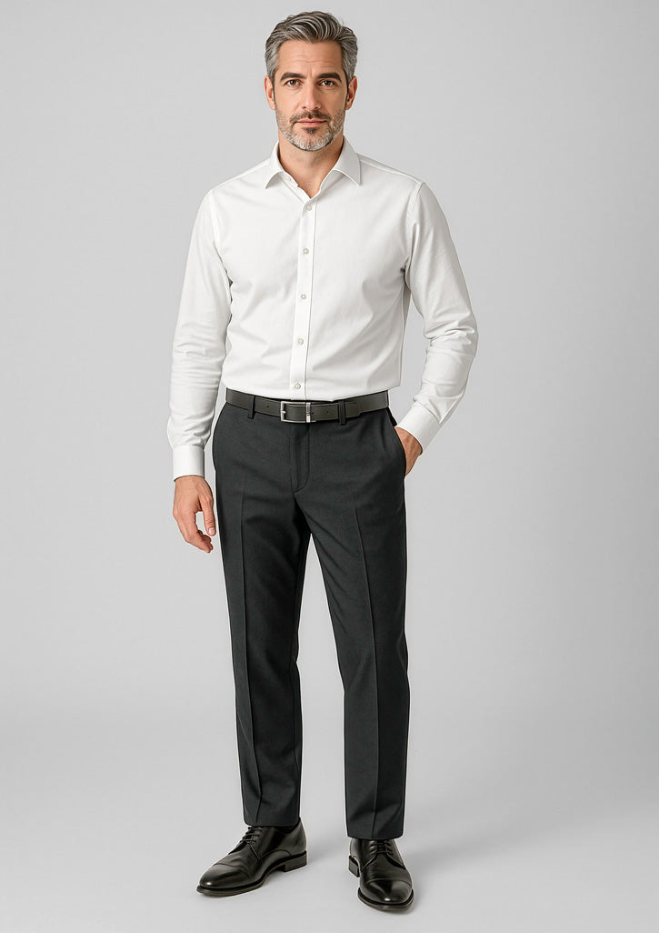 BIZ CORPORATES Mens Comfort Wool Stretch Adjustable Waist Pant 74014