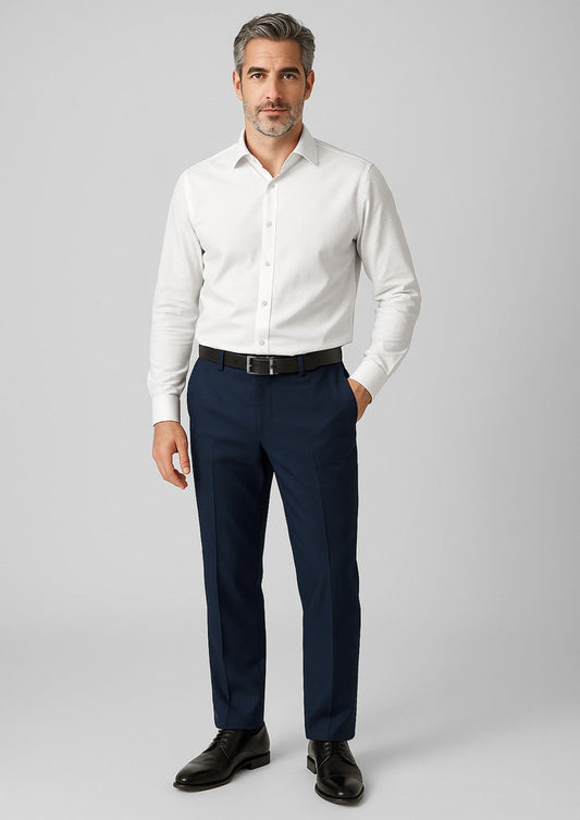 BIZ CORPORATES Mens Comfort Wool Stretch Adjustable Waist Pant 74014