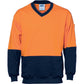 DNC HiVis Two Tone Cotton Fleecy Sweat Shirt V-Neck 3922
