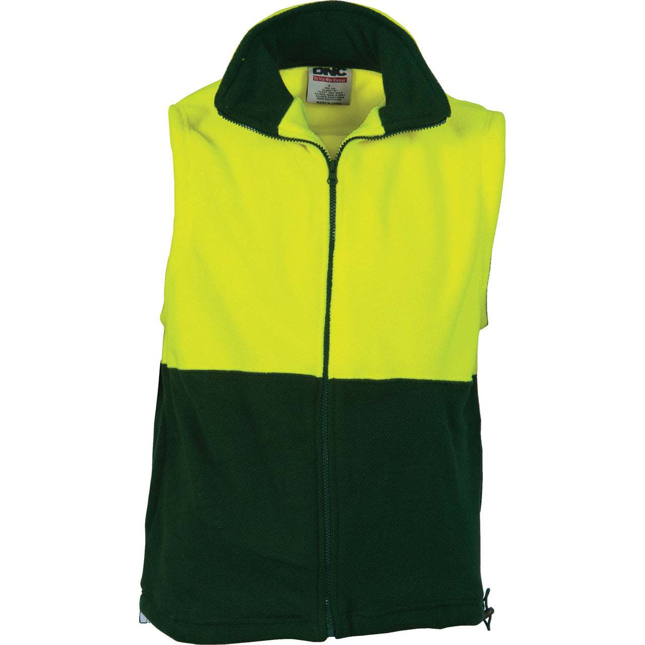 DNC HiVis Two Tone Full Zip Polar Fleece Vest 3828