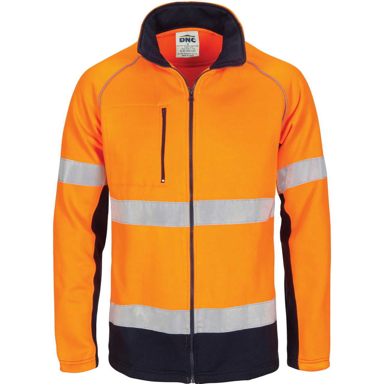 DNC HIVIS 2 Tone full zip fleecy sweat shirt CSR R/Tape 3726