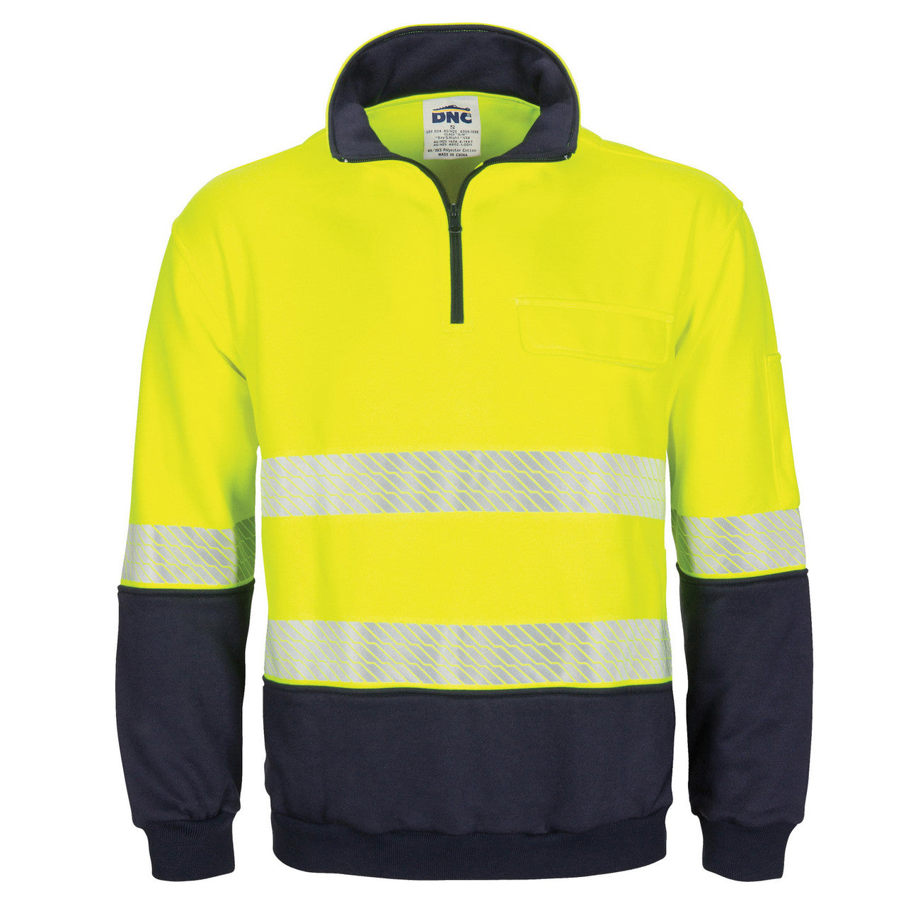 DNC HIVIS Segment Taped 1/2 Zip Fleecy Windcheater 3529