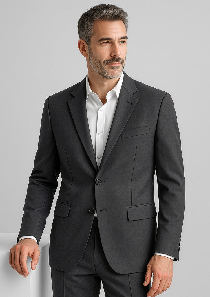 BIZ CORPORATES Mens Comfort Wool Stretch 2 Button Classic Jacket 84011