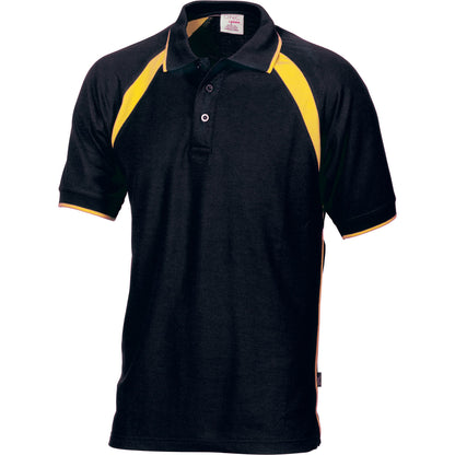 DNC Mens Poly/Cotton Contrast Raglan Panel Polo 5243